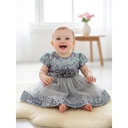 YK Girls Embellished Fit & Flare Dress-picture-24