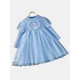 YK Girls Embellished Gathered or Pleated Fit and Flare Dress-picture-43