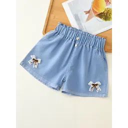 YK Girls Embellished Washed Denim Shorts-picture-29