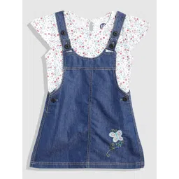 YK Girls Embroidered Dungarees with T-Shirt-picture-16