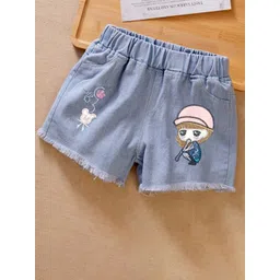 YK Girls Embroidered Regular Fit Denim Shorts-picture-21