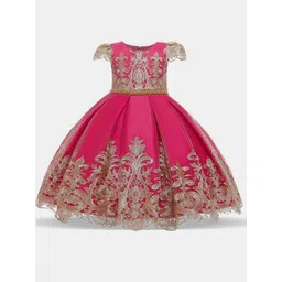 YK Girls Floral Embroidered Gown Dress-picture-47