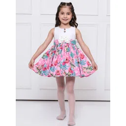 YK Girls Floral Printed Sleeveless Cotton Fit & Flare Dress-picture-41