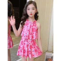 YK Girls Floral Printed Swim Dress-picture-49