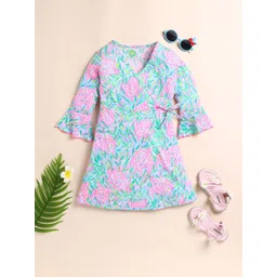 YK Girls Graphic Printed A-Line Cotton Dress-picture-44