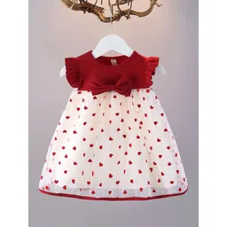 YK Girls Graphic Printed Round Neck Flutter Sleeves A-Line Dress-picture-34