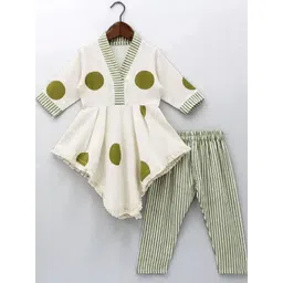 YK Girls Green Cotton Blend Printed Kurta Sets-picture-35