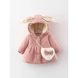 YK Girls Hooded Polka Dots Sherpa Jacket-picture-34