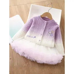 YK Girls Ombre Self Design Round Neck Fit and Flare Knee Length Dress-picture-37