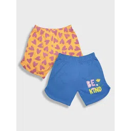 YK Girls Pack Of 2 Conversational Printed Pure Cotton Shorts-picture-30