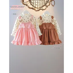 YK Girls Pack of 2 Self Design PrintedPinafore Dress-picture-57