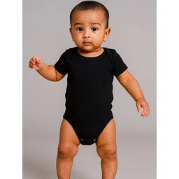 YK Girls Pack Of 3 Black, Sky Blue And Yellow Cotton Solid Romper-picture-28