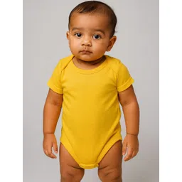 YK Girls Pack Of 3 Black, Sky Blue And Yellow Cotton Solid Romper-picture-29