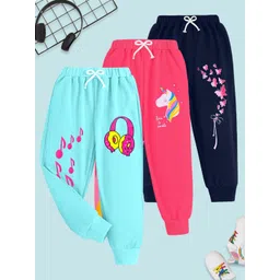 YK Girls Pack Of 3 Printed Mid-Rise joggers-picture-27