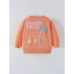 YK Girls Peach & Pink Applique Embellished Round Neck Cotton Sweatshirt-picture-26