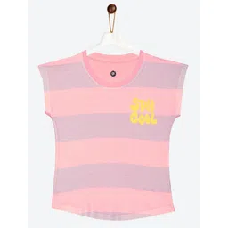 YK Girls Pink & Lavender Striped Extended Sleeves Top-picture-19