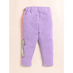 YK Girls Printed Round Neck Long Sleeves Pure Cotton T-shirts with Trousers image 4