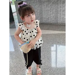 YK Girls Printed Square Neck Pure Cotton Top With Capri-picture-19