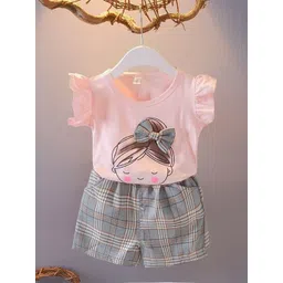 YK Girls Printed T-shirt with Shorts-picture-58
