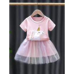 YK Girls Printed T-shirt with Skirt-picture-32