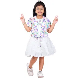 YK Girls Printed T-shirt with Skirt-picture-52