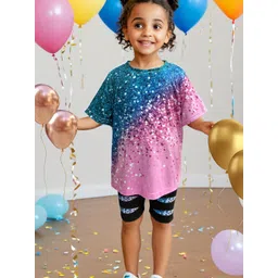 YK Girls Printed Top With Shorts image 1