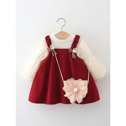 YK Girls Shoulder Straps Puff Sleeve A-Line Midi Dress-picture-15