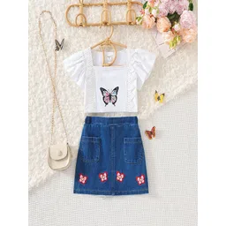 YK Girls Square Neck Top With Skirt-picture-12