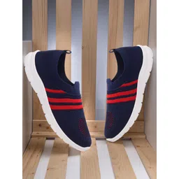 YK Girls Striped Flyknit Slip-On Sneakers-picture-29