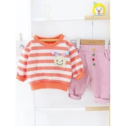 YK Girls Striped Round Neck Top And Trousers-picture-47