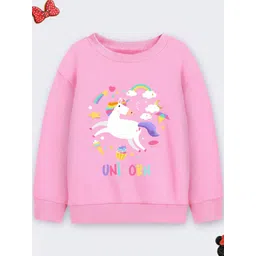 YK Girls Unicorn Print Round Neck Long Sleeves Sweatshirt-picture-17