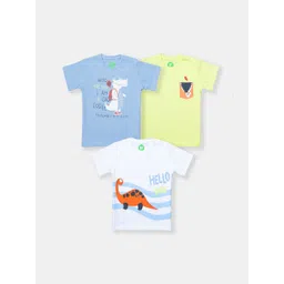 YK Infant Boys Pack Of 3 Graphic Printed Pure Cotton T-shirt-picture-16
