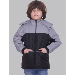 YK Kids-Boys Black Polyester Colourblocked Jackets-picture-14