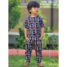 YK Kids Geometric Printed T-shirt With Trousers-picture-15