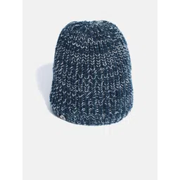 YK Kids Navy & Grey Self-Design Beanie-picture-11