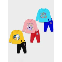 YK Kids Pack Of 3 Graphic Printed Long Sleeves T-shirt With Joggers-picture-23