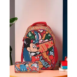 YK Kids Set Of 2 Disney Mickey Printed School Backpack With Pencil Pouch-picture-33