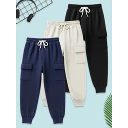 YK Pack Of 3 Boys Cotton Mid-Rise Joggers-picture-26