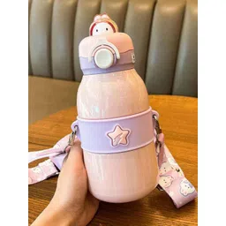 YK Pink Stainless Steel Conversational Printed Insulated Sipper Water Bottle - 490 ml-picture-34