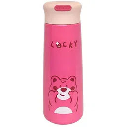 YK Pink Stainless Steel Printed Double Wall Vacuum Water Bottle- 350 ml-picture-26