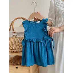 YK Print Flutter Sleeve Fit & Flare Dress-picture-19