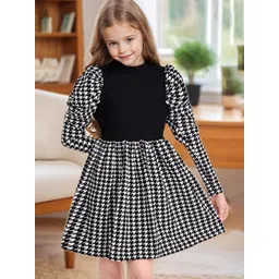 YK Print Puff Sleeve Fit & Flare Dress-picture-45