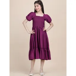 YK Puff Sleeve Crepe Formal Fit & Flare Dress-picture-30