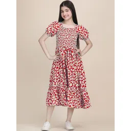 YK Puff Sleeve Crepe Formal Fit & Flare Dress-picture-36