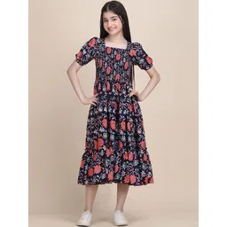 YK Puff Sleeve Crepe Formal Fit & Flare Dress-picture-37