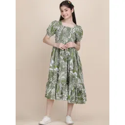 YK Puff Sleeve Crepe Formal Fit & Flare Dress-picture-28