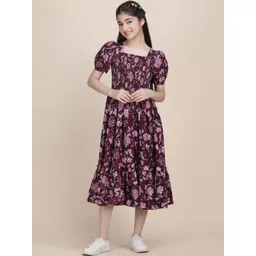 YK Puff Sleeve Crepe Formal Fit & Flare Dress-picture-27