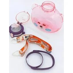 YK Purple Cute 3D Animal Printed Sling Sipper Water Bottle - 1000 ml-picture-28