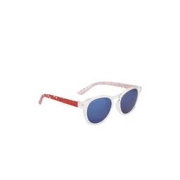 YK Unisex Kids Blue Lens & White Oval Sunglasses with UV Protected Lens-image-45