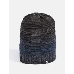 YK Unisex Kids Charcoal & Blue Beanie-image-14